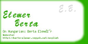 elemer berta business card